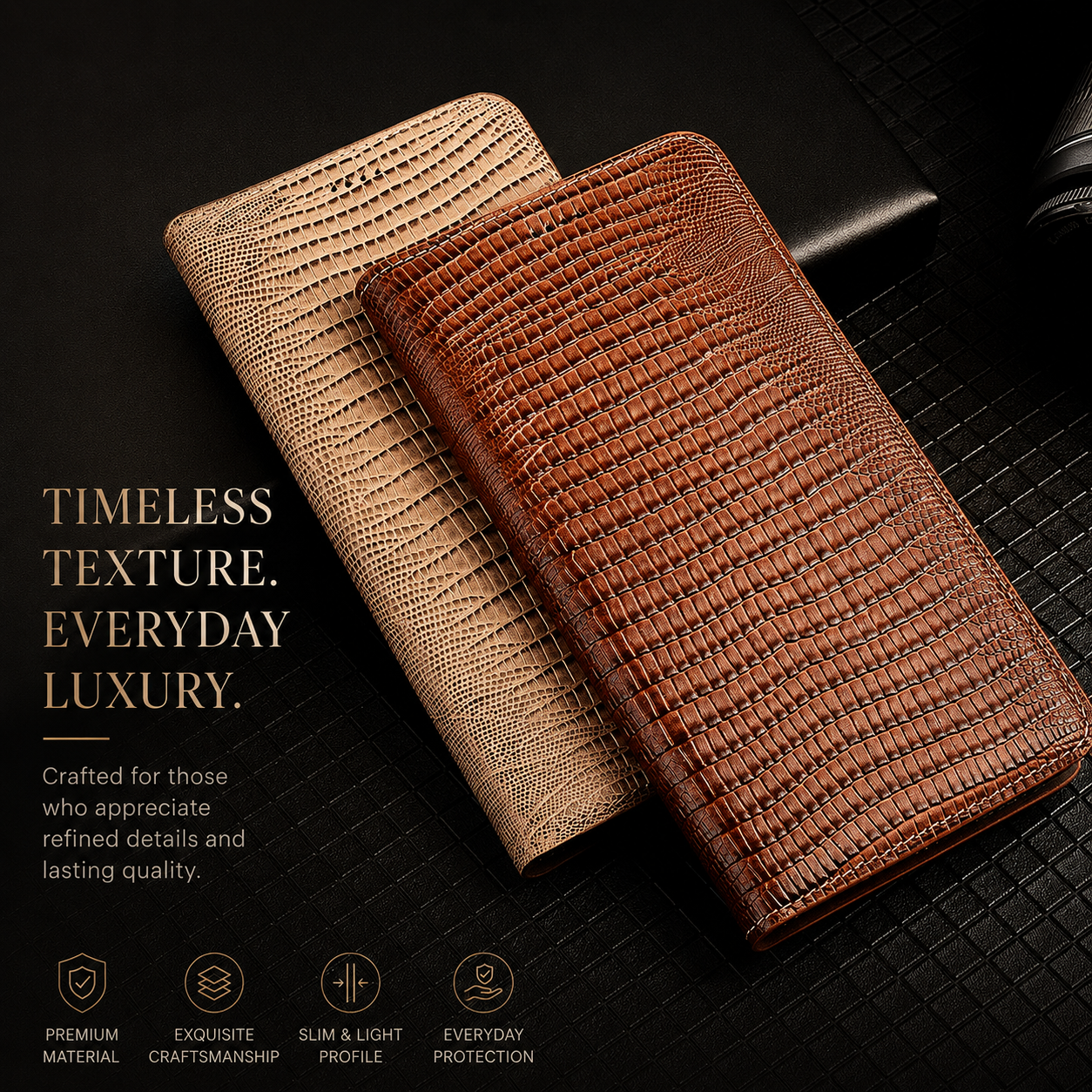 Premium iPhone Case Wallet Cover Genuine Leather Card Holder Shockproof Protective Cover Magnetic Closure Kickstand Design