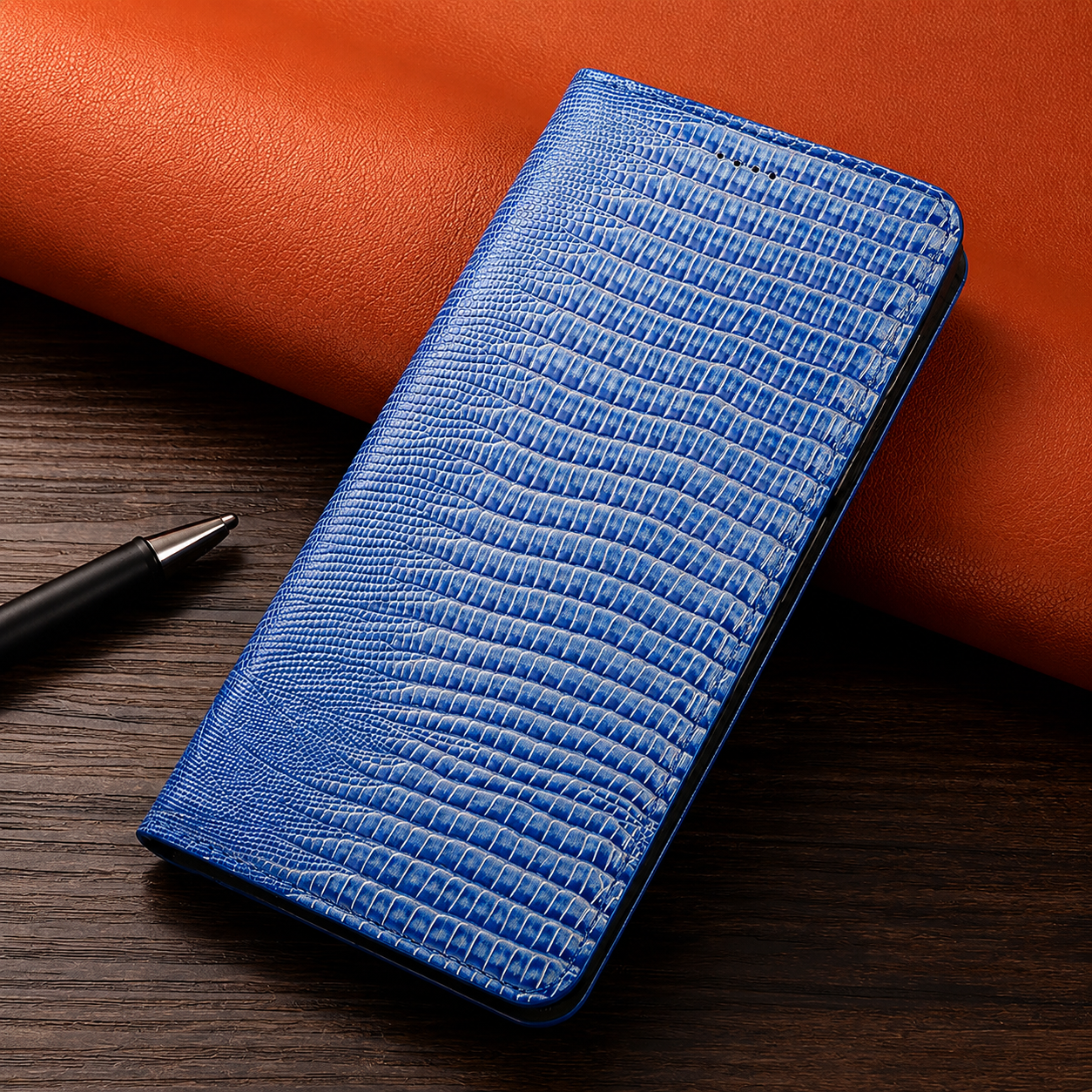 Premium iPhone Case Wallet Cover Genuine Leather Card Holder Shockproof Protective Cover Magnetic Closure Kickstand Design