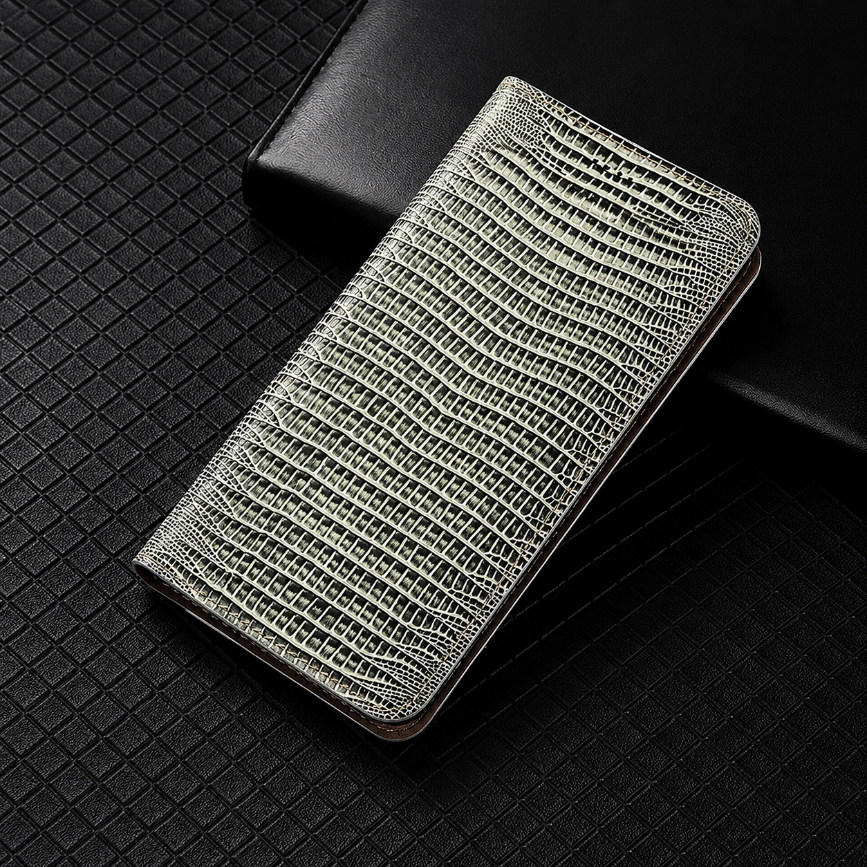 Premium iPhone Case Wallet Cover Genuine Leather Card Holder Shockproof Protective Cover Magnetic Closure Kickstand Design