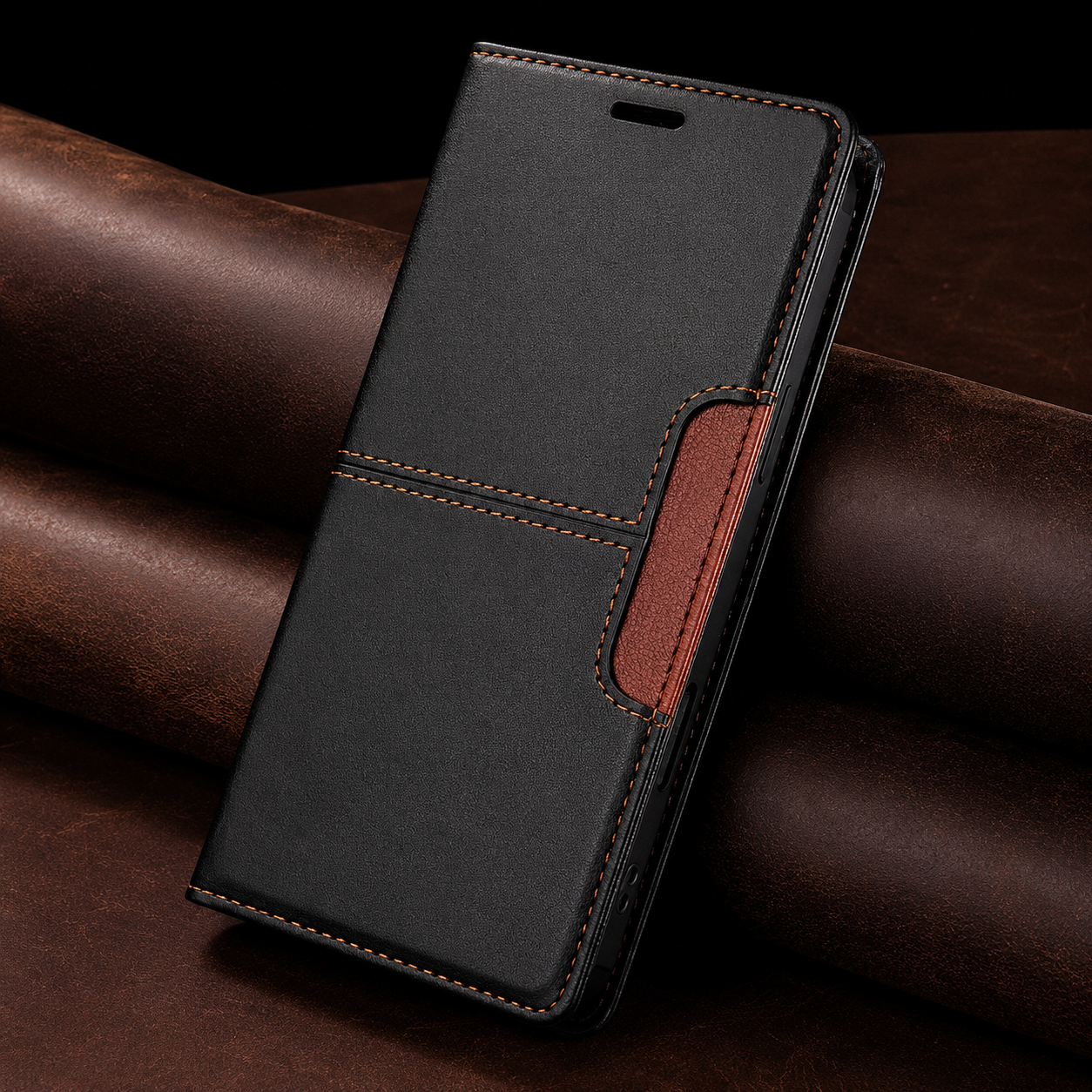 Premium iPhone Case Wallet Cover RFID Protection Card Holder Shockproof Protective Cover Magnetic Closure Anti Fingerprint Leather Design