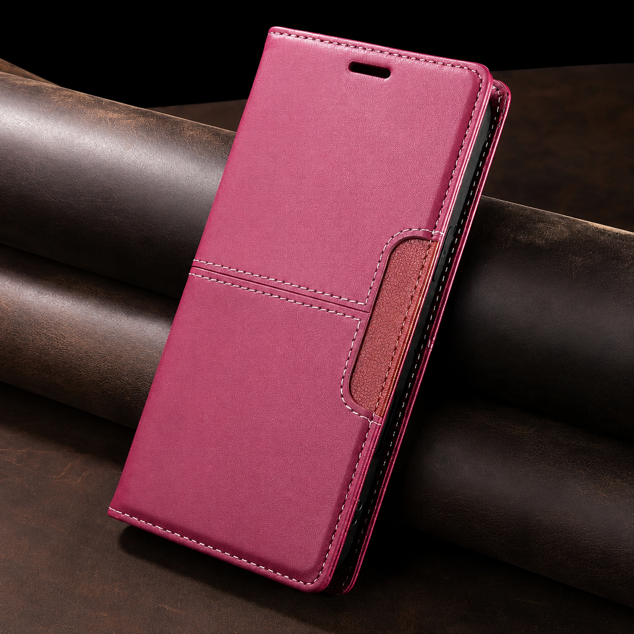 Premium iPhone Case Wallet Cover RFID Protection Card Holder Shockproof Protective Cover Magnetic Closure Anti Fingerprint Leather Design