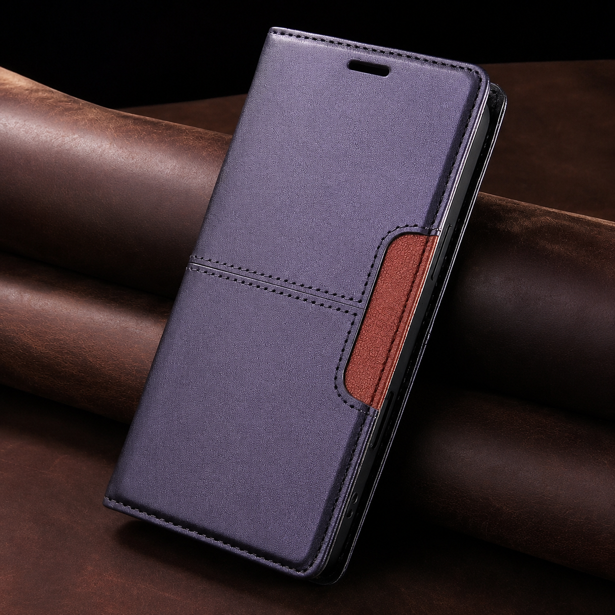 Premium iPhone Case Wallet Cover RFID Protection Card Holder Shockproof Protective Cover Magnetic Closure Anti Fingerprint Leather Design