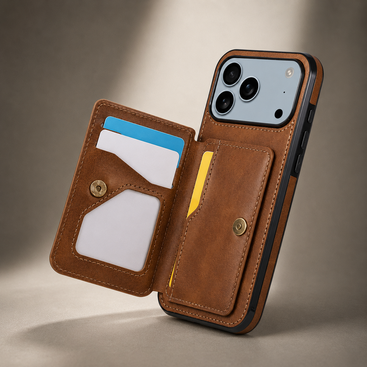 Premium iPhone Case Wallet Cover RFID Protection Card Holder Shockproof Protective Cover Magnetic Closure Leather Design
