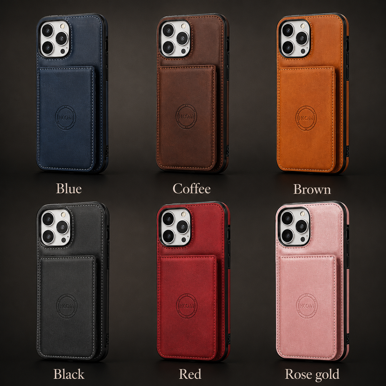 Premium iPhone Case Wallet Cover RFID Protection Card Holder Shockproof Protective Cover Magnetic Closure Leather Design