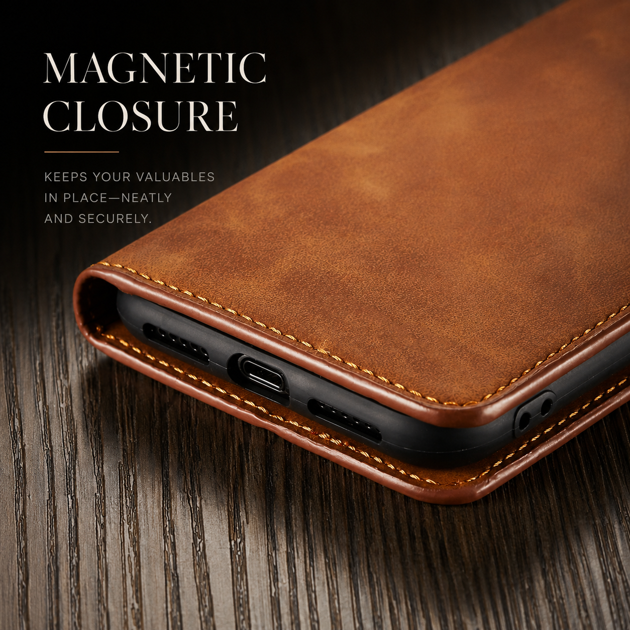 Premium iPhone Case Wallet Flip Cover Card Holder Magnetic Closure Camera Lens Protection Shockproof Full Body Suede Leather Slim Design
