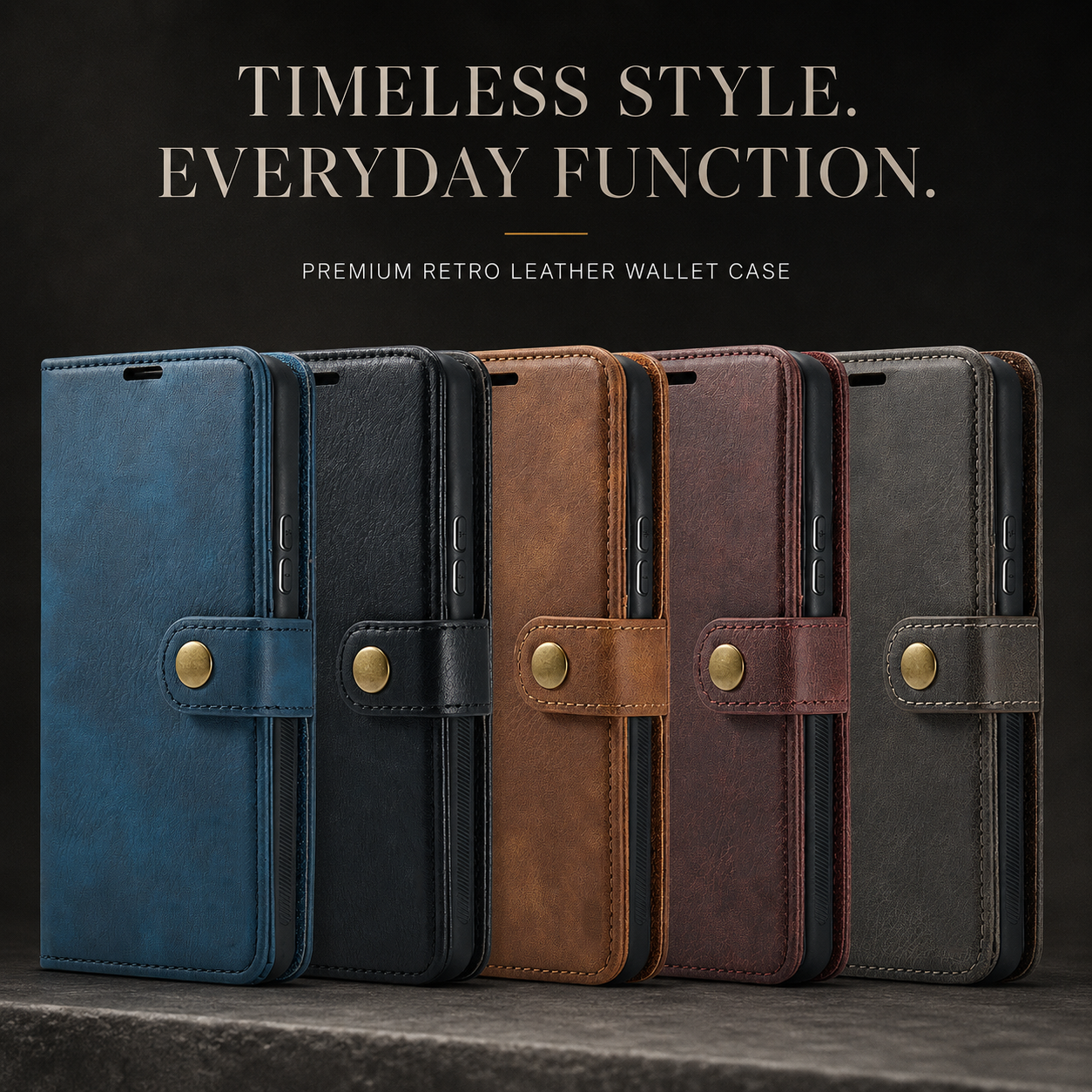 Premium iPhone Case Wallet MagSafe Compatible Detachable Magnetic Leather Protective Cover Card Holder Camera Lens Protection Shockproof Slim Design