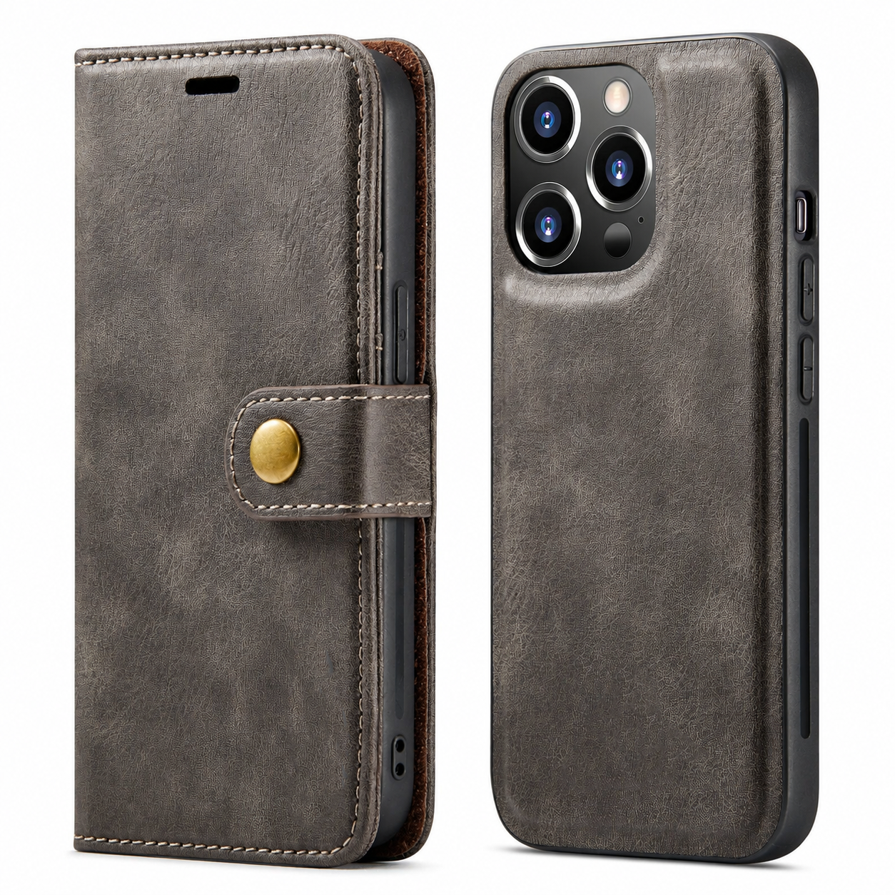 Premium iPhone Case Wallet MagSafe Compatible Detachable Magnetic Leather Protective Cover Card Holder Camera Lens Protection Shockproof Slim Design