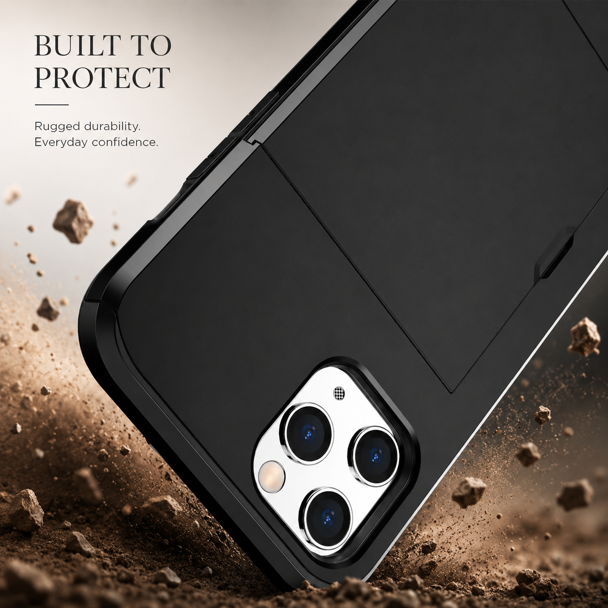 Premium iPhone Case Wallet MagSafe Compatible Dual Layer Slider Card Holder Protective Cover Camera Lens Protection Shockproof Slim Design