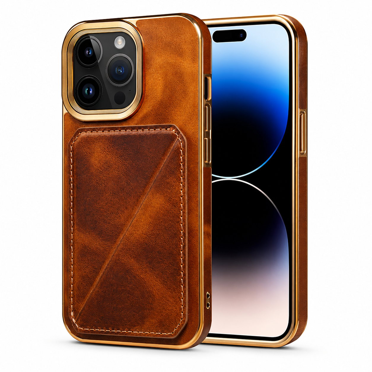 Premium iPhone Case Wallet MagSafe Compatible Genuine Cowhide Leather Cover Magnetic Card Holder Camera Lens Protection Shockproof Full Body Slim Design