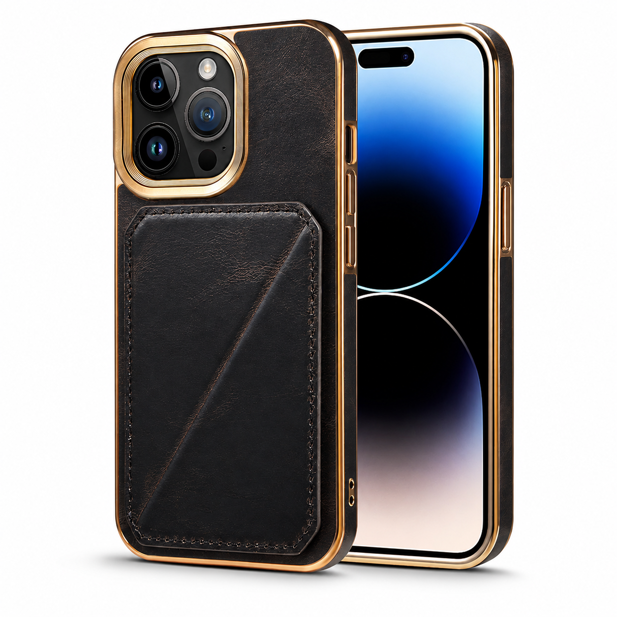 Premium iPhone Case Wallet MagSafe Compatible Genuine Cowhide Leather Cover Magnetic Card Holder Camera Lens Protection Shockproof Full Body Slim Design