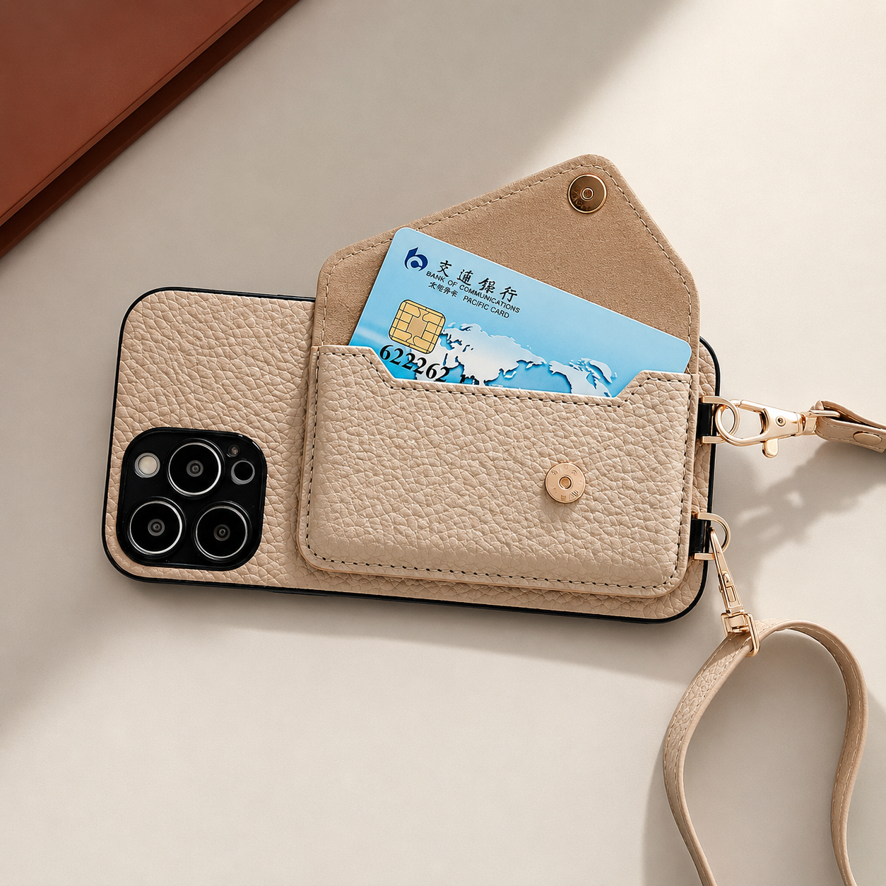 Premium iPhone Case Wallet MagSafe Compatible Leather Card Holder Crossbody Strap Shockproof Protective Cover Camera Lens Protection Slim Design