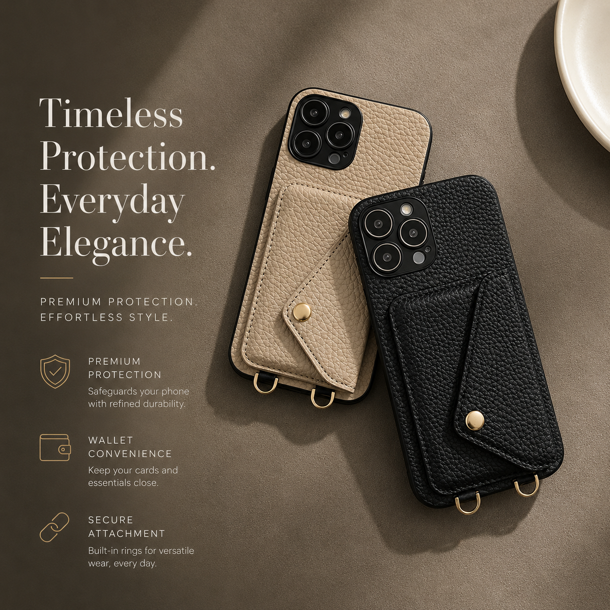 Premium iPhone Case Wallet MagSafe Compatible Leather Card Holder Crossbody Strap Shockproof Protective Cover Camera Lens Protection Slim Design