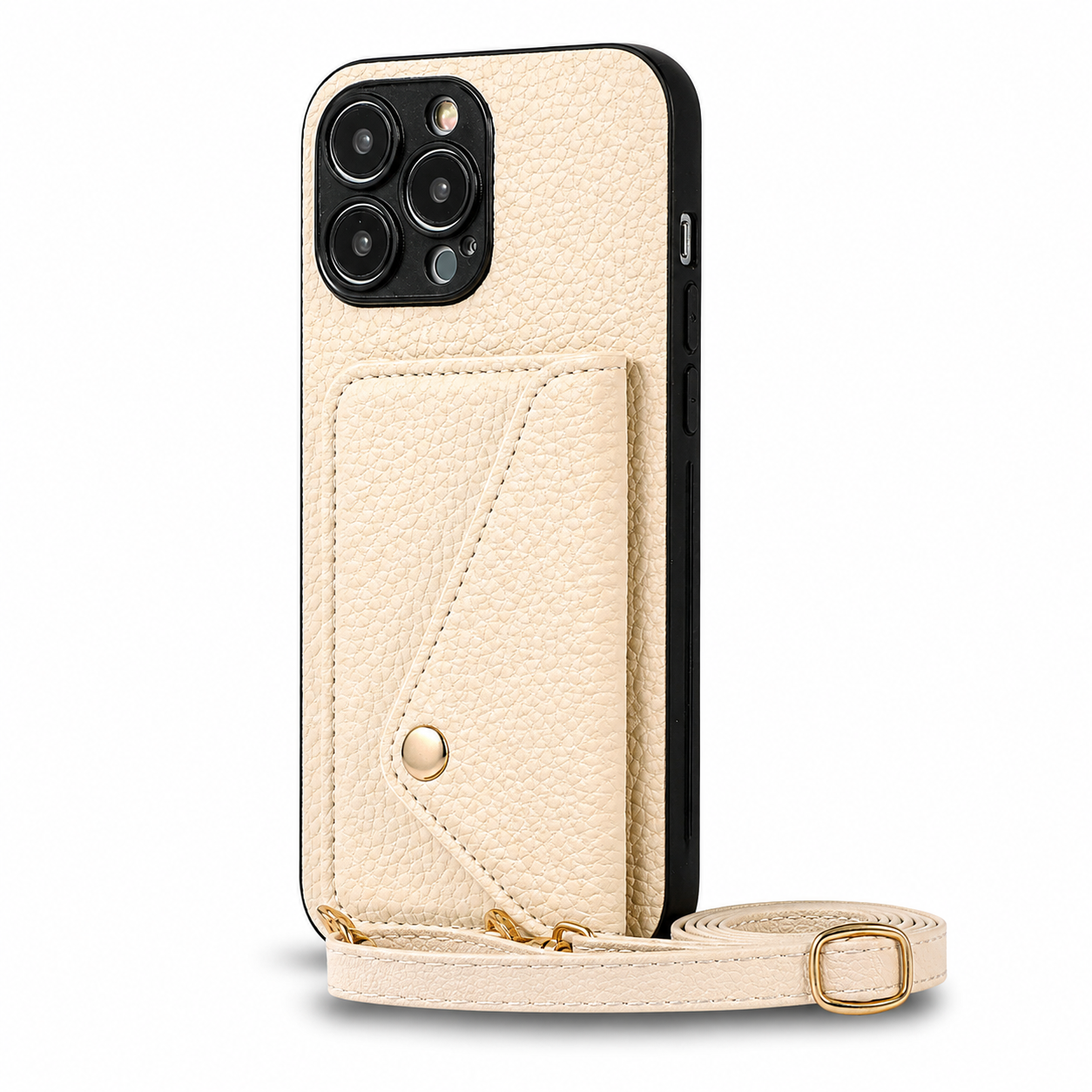 Premium iPhone Case Wallet MagSafe Compatible Leather Card Holder Crossbody Strap Shockproof Protective Cover Camera Lens Protection Slim Design