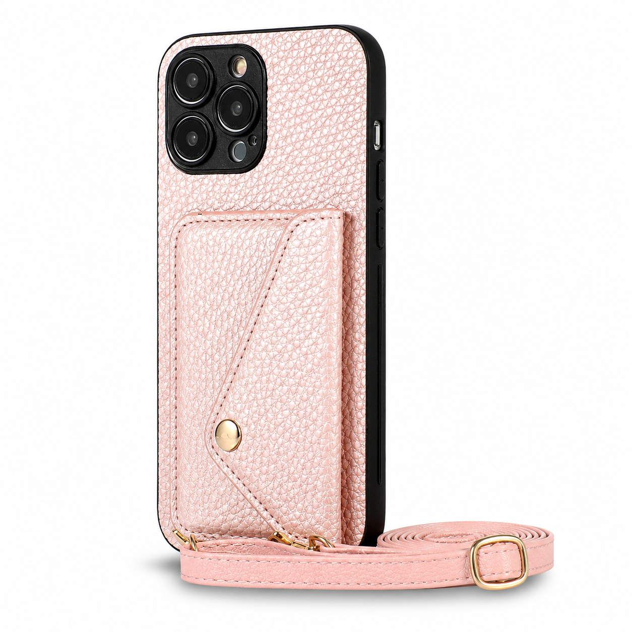 Premium iPhone Case Wallet MagSafe Compatible Leather Card Holder Crossbody Strap Shockproof Protective Cover Camera Lens Protection Slim Design