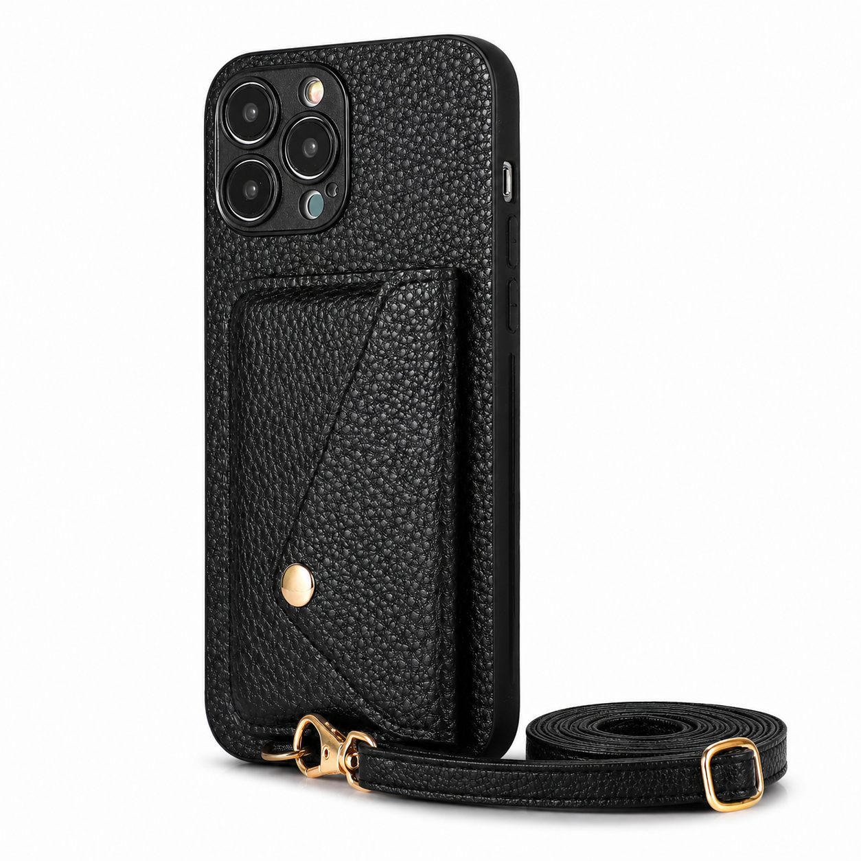 Premium iPhone Case Wallet MagSafe Compatible Leather Card Holder Crossbody Strap Shockproof Protective Cover Camera Lens Protection Slim Design