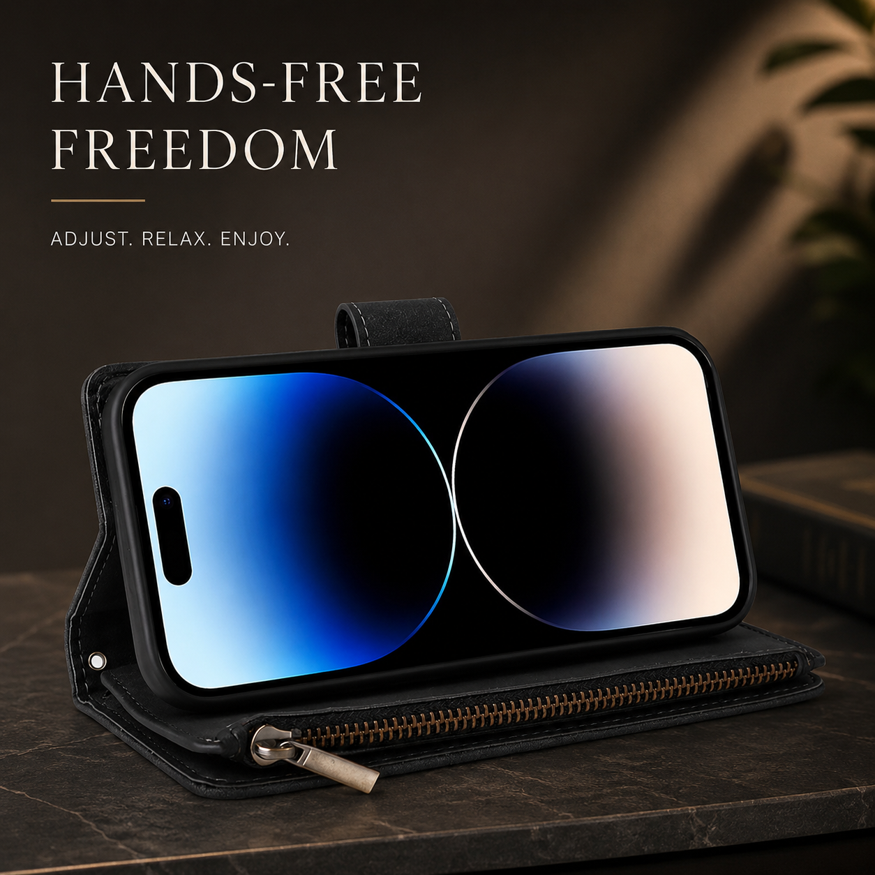 Premium iPhone Case Wallet MagSafe Compatible Leather Card Holder Protective Cover Camera Lens Protection Magnetic Closure Shockproof Slim Design