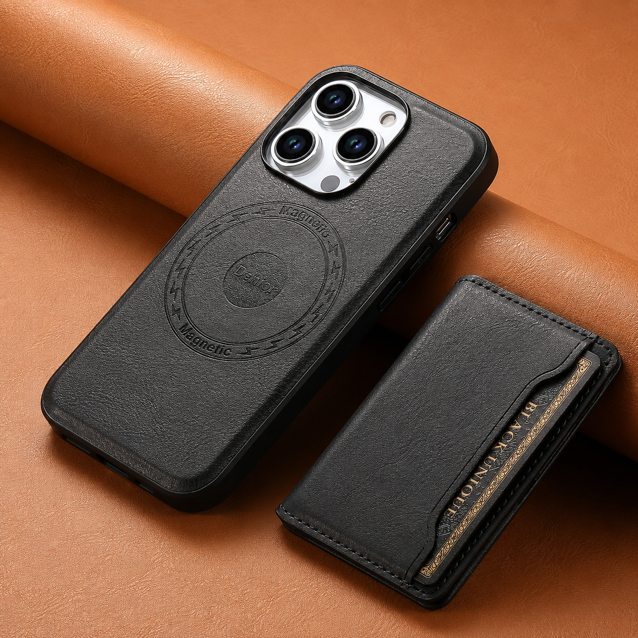 Premium iPhone Case Wallet MagSafe Compatible Leather Card Holder Protective Cover Camera Lens Protection Shockproof Slim Lightweight Design