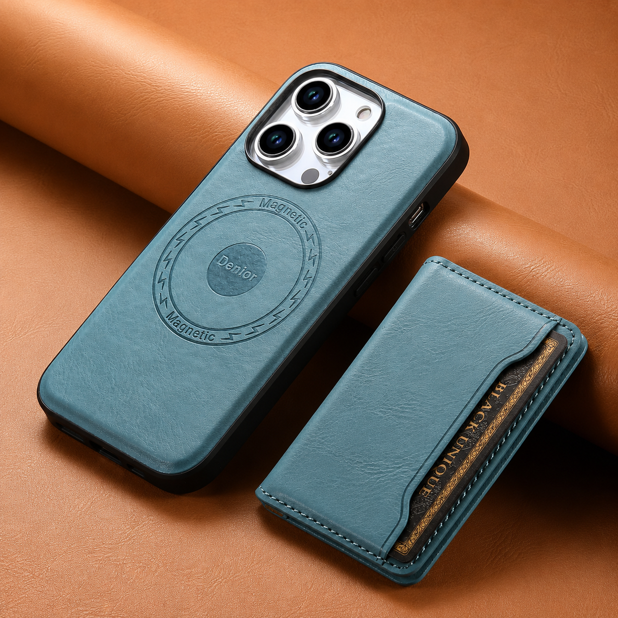 Premium iPhone Case Wallet MagSafe Compatible Leather Card Holder Protective Cover Camera Lens Protection Shockproof Slim Lightweight Design