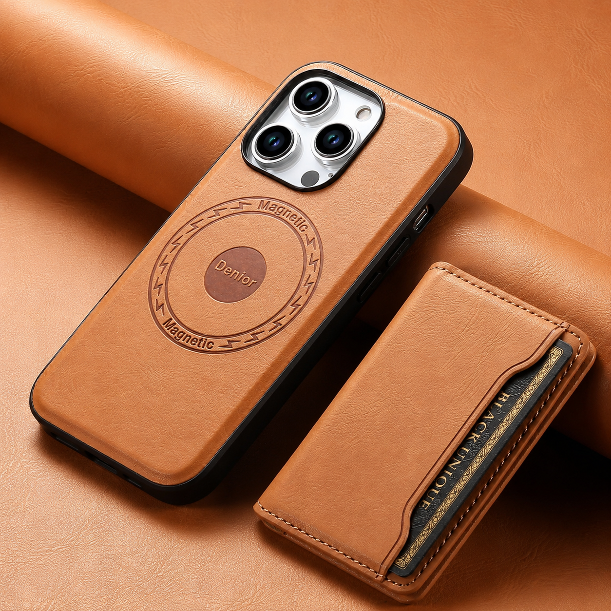 Premium iPhone Case Wallet MagSafe Compatible Leather Card Holder Protective Cover Camera Lens Protection Shockproof Slim Lightweight Design