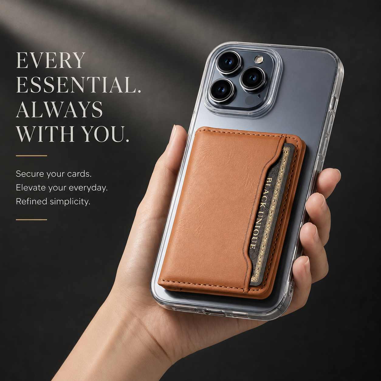 Premium iPhone Case Wallet MagSafe Compatible Leather Card Holder Protective Cover Camera Lens Protection Shockproof Slim Lightweight Design