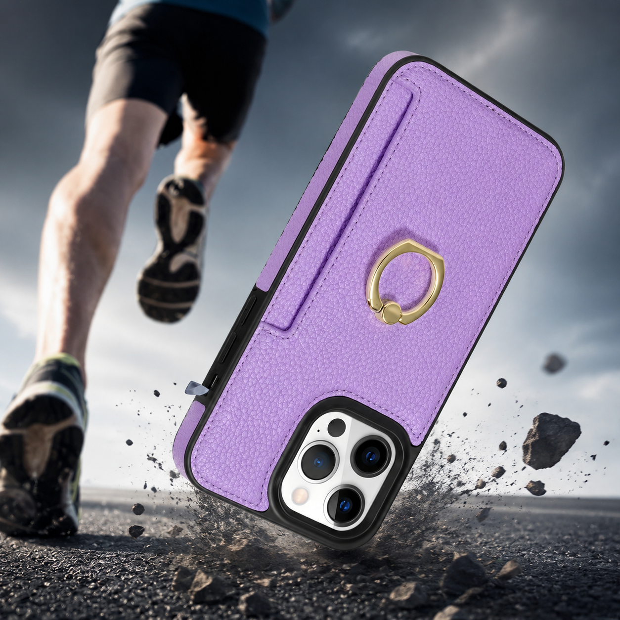 Premium iPhone Case Wallet MagSafe Compatible Leather Card Holder Ring Stand Shockproof Protective Cover Camera Lens Guard Wireless Charging