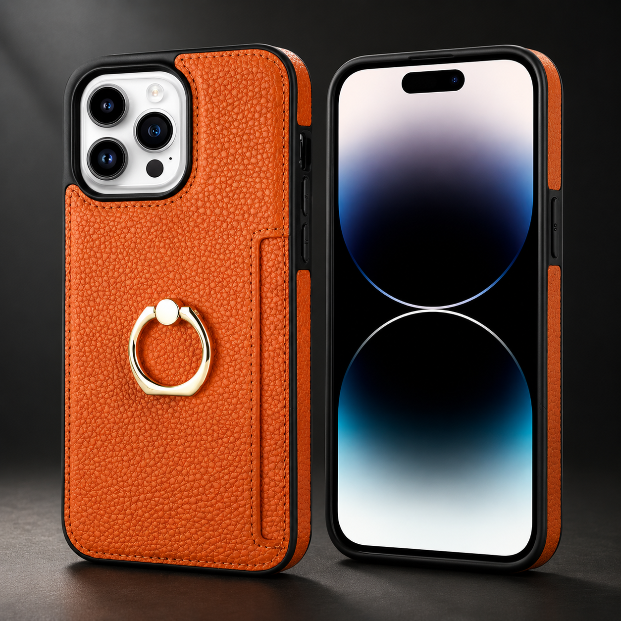 Premium iPhone Case Wallet MagSafe Compatible Leather Card Holder Ring Stand Shockproof Protective Cover Camera Lens Guard Wireless Charging