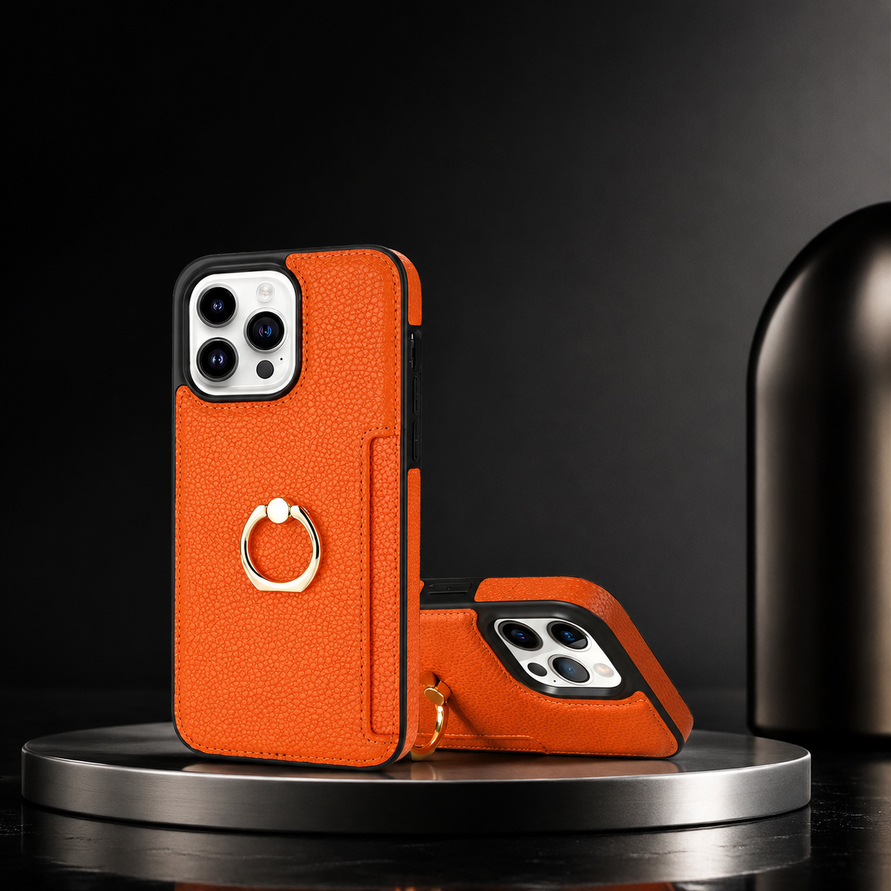 Premium iPhone Case Wallet MagSafe Compatible Leather Card Holder Ring Stand Shockproof Protective Cover Camera Lens Guard Wireless Charging