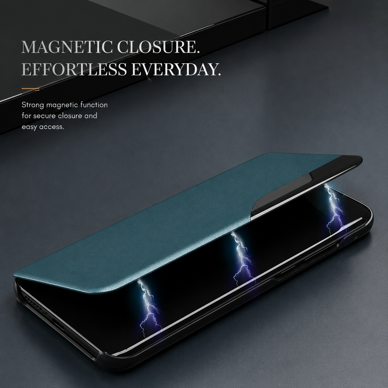 Premium iPhone Case Wallet MagSafe Compatible Magnetic Flip Cover Card Holder Kickstand Camera Lens Protection Shockproof Full Protection Slim Design