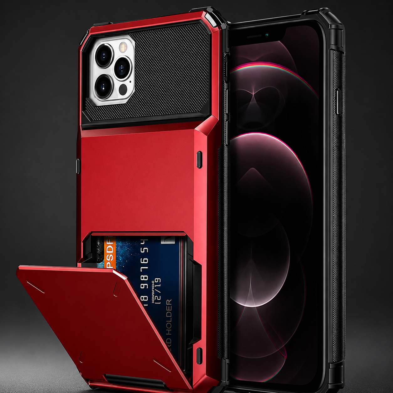 Premium iPhone Case Wallet MagSafe Compatible Magnetic Protective Cover 4 Card Holder Camera Lens Protection Shockproof Slim Design