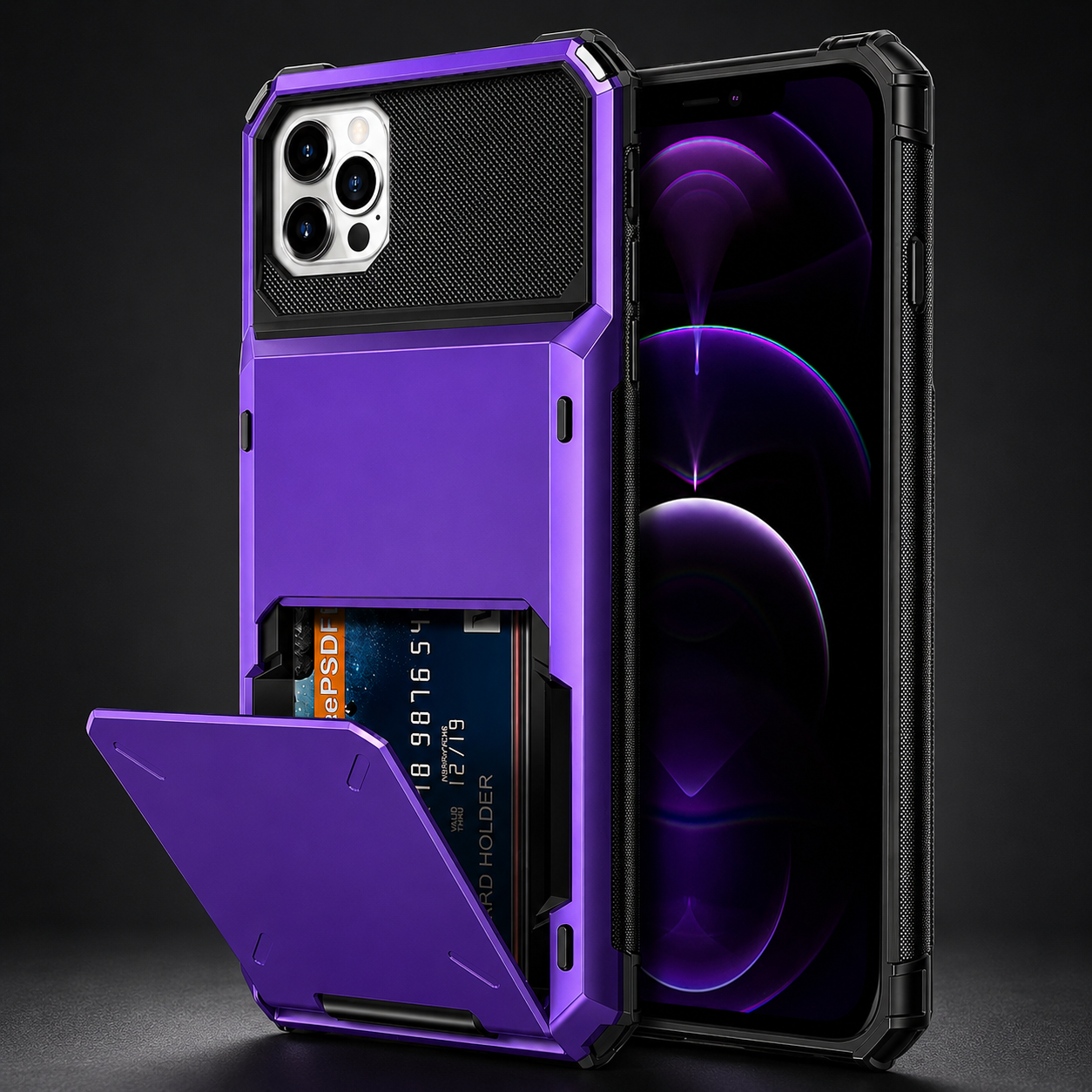 Premium iPhone Case Wallet MagSafe Compatible Magnetic Protective Cover 4 Card Holder Camera Lens Protection Shockproof Slim Design