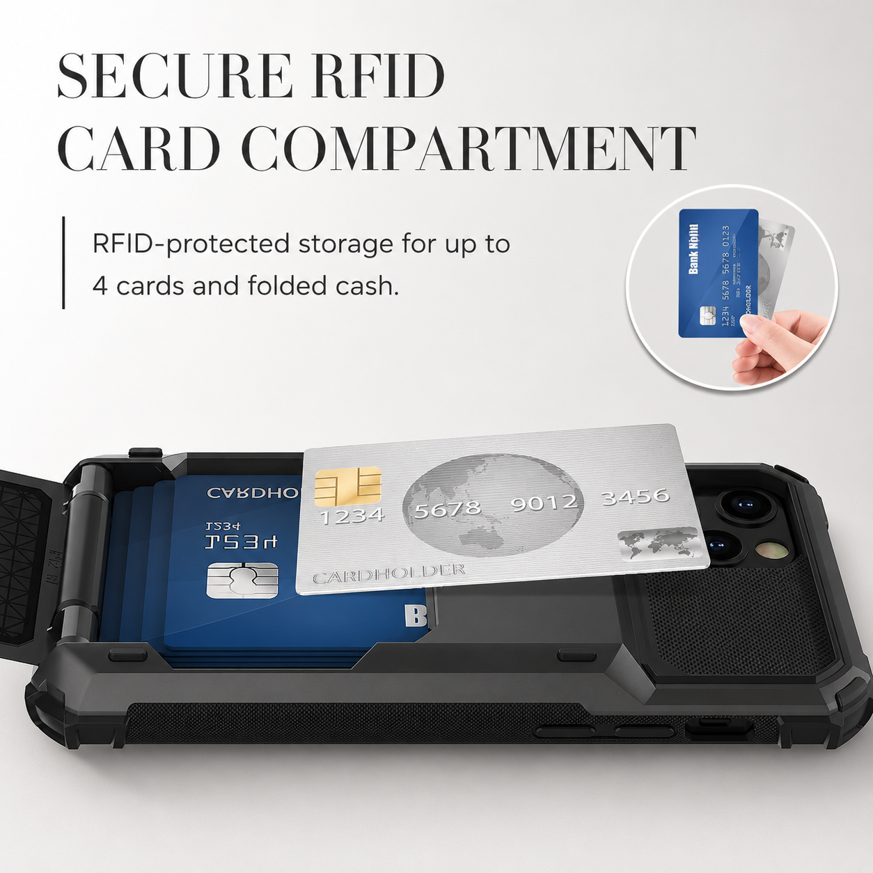 Premium iPhone Case Wallet MagSafe Compatible Magnetic Protective Cover 4 Card Holder Camera Lens Protection Shockproof Slim Design