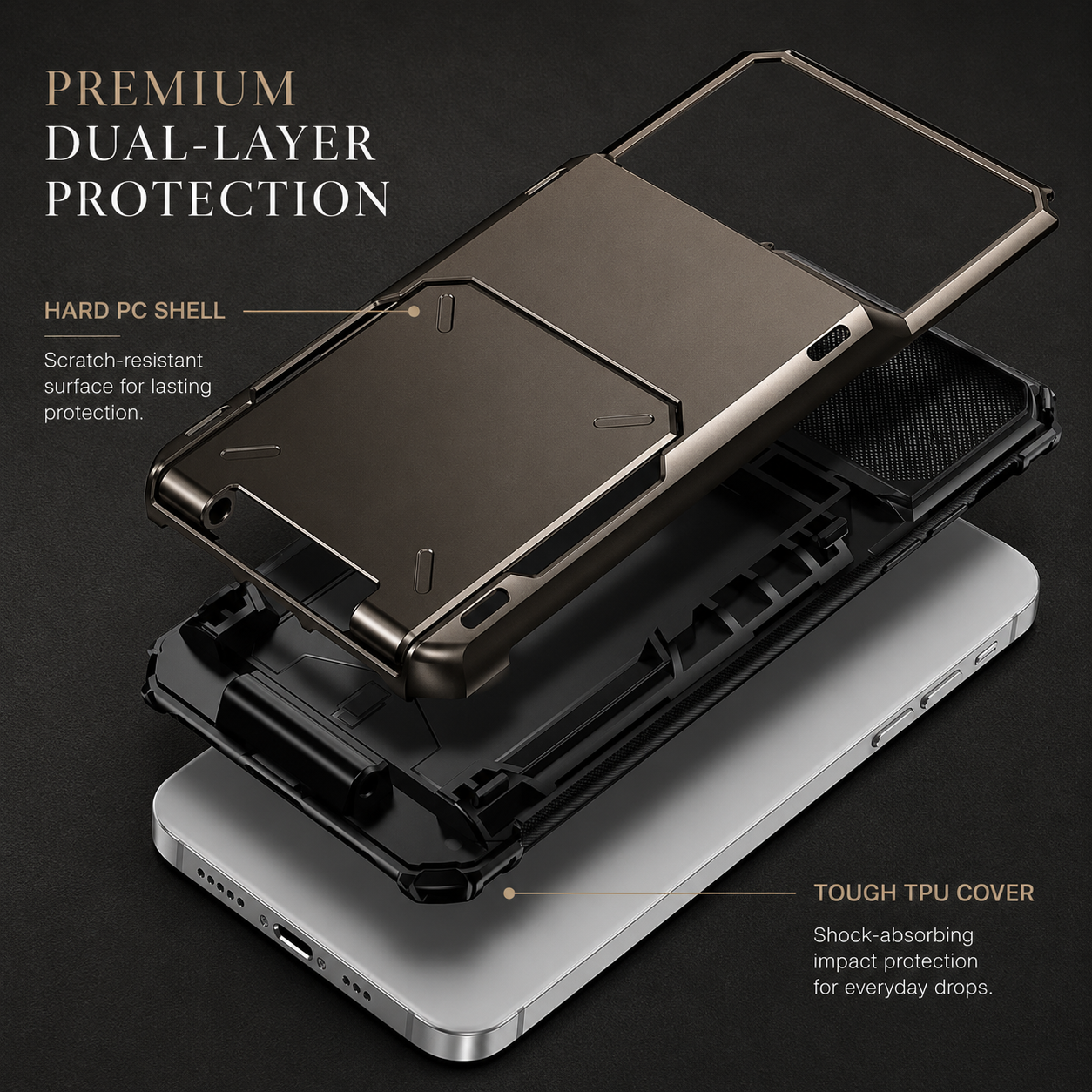 Premium iPhone Case Wallet MagSafe Compatible Magnetic Protective Cover 4 Card Holder Camera Lens Protection Shockproof Slim Design