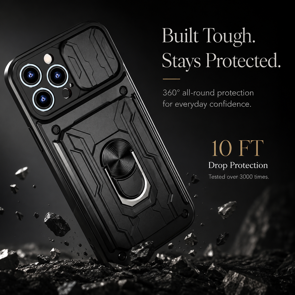 Premium iPhone Case Wallet MagSafe Compatible Silicone Card Holder Ring Stand Protective Cover Camera Lens Protection Shockproof Slim Design