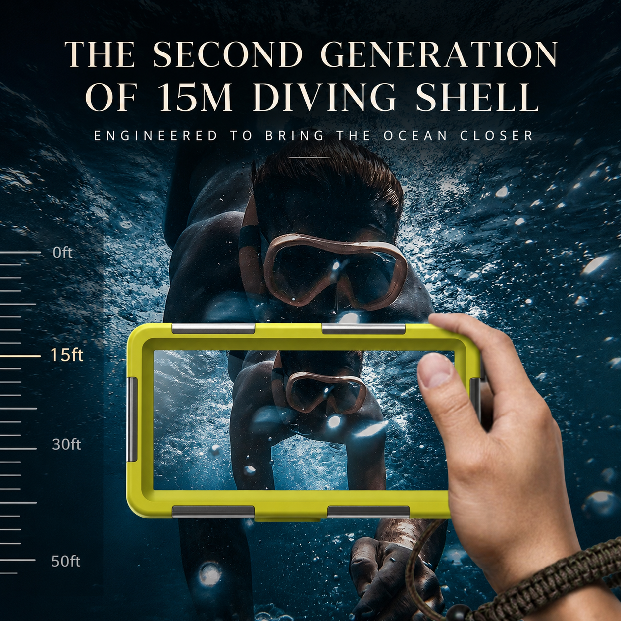 Premium iPhone Case Waterproof Diving Pouch Shockproof Protection Clear Camera Lens Visibility Secure Lanyard Full Body Coverage Underwater Protective Design
