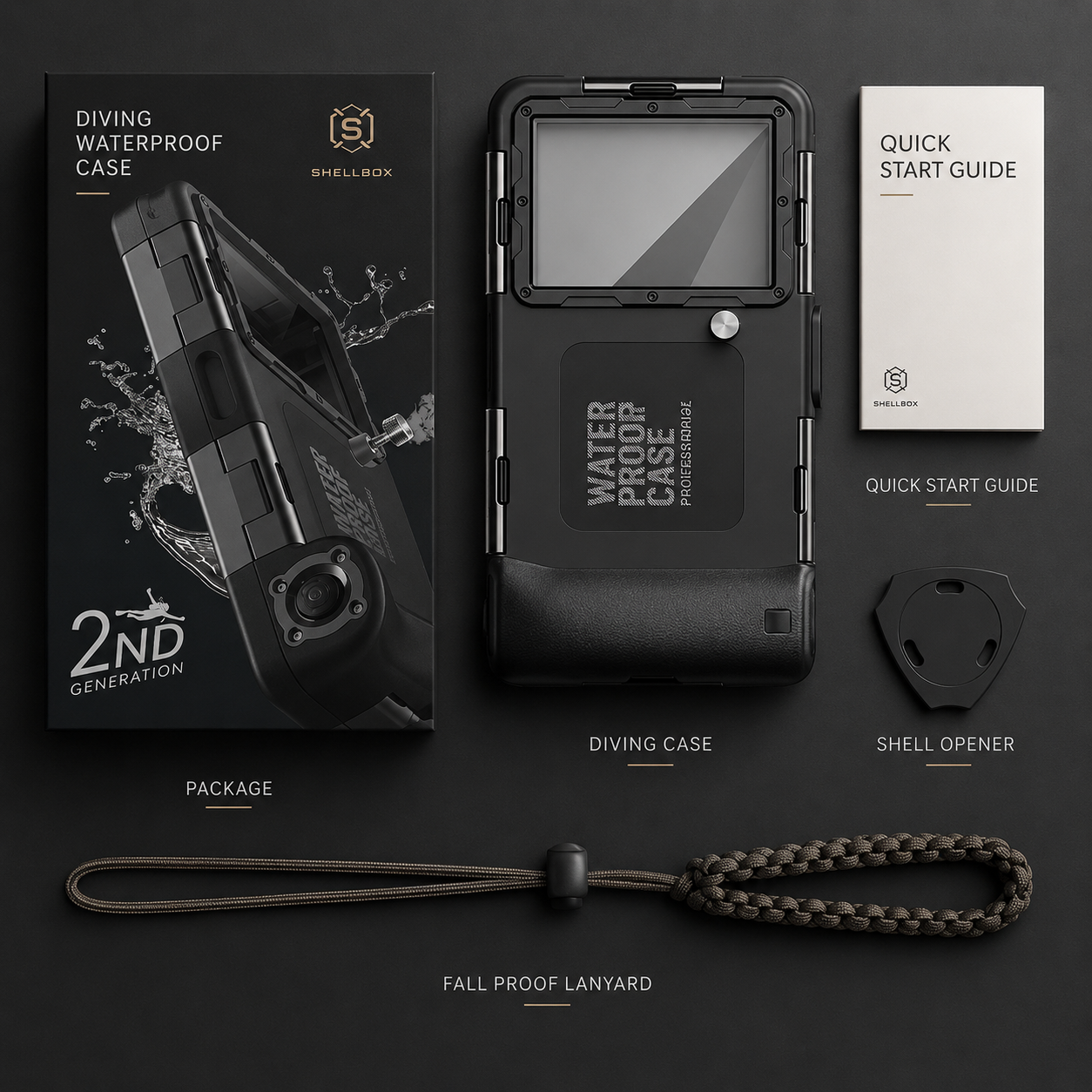 Premium iPhone Case Waterproof Diving Pouch Shockproof Protection Clear Camera Lens Visibility Secure Lanyard Full Body Coverage Underwater Protective Design