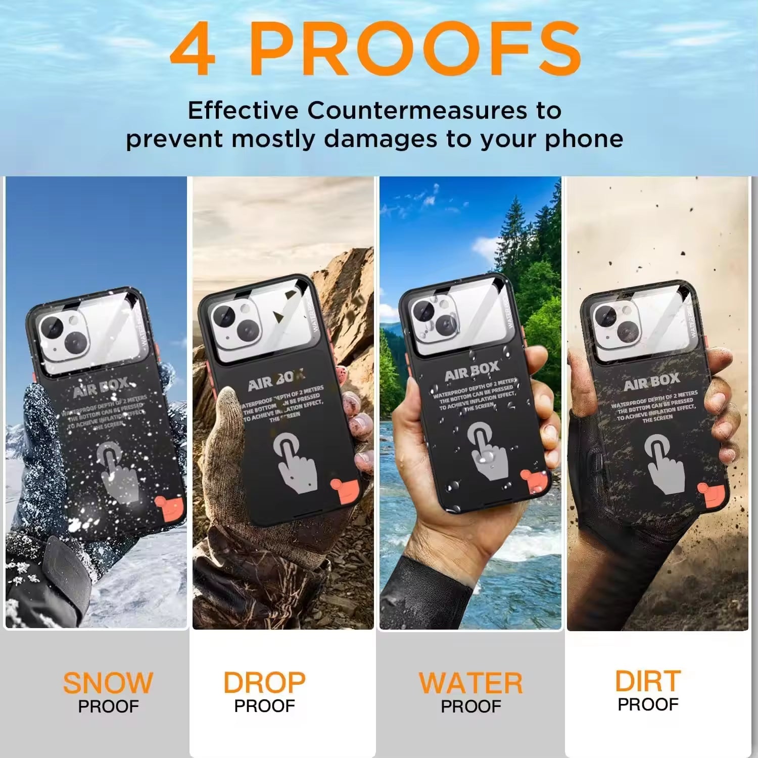 Premium iPhone Case Waterproof Shockproof Protective Cover IP68 Full Body Sealed Design Dustproof Underwater Protection Outdoor Use