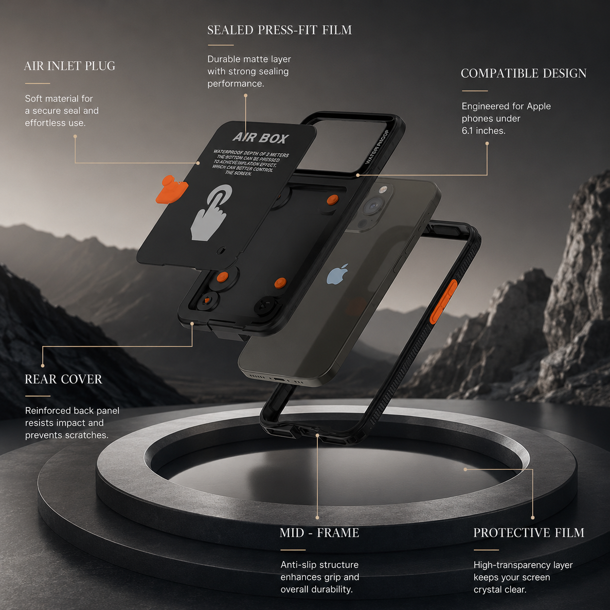 Premium iPhone Case Waterproof Shockproof Protective Cover IP68 Full Body Sealed Design Dustproof Underwater Protection Outdoor Use