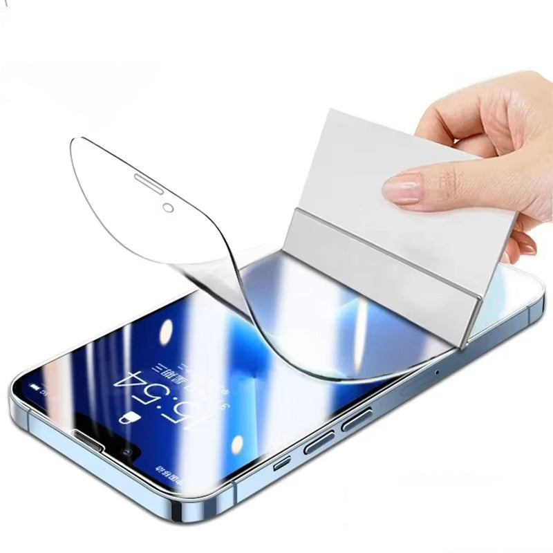 Premium iPhone Hydrogel Screen Protector Full Coverage Protective Film Smooth Touch Anti Scratch Impact Absorption Flexible HD Clarity Shield