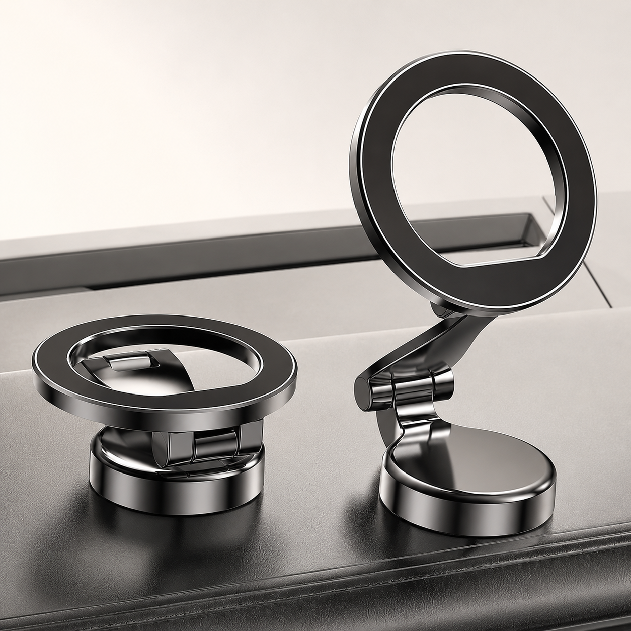 Premium iPhone MagSafe Car Mount Magnetic Phone Holder 360 Rotation Dashboard Stand Zinc Alloy Construction Strong Grip Viewing Support Design