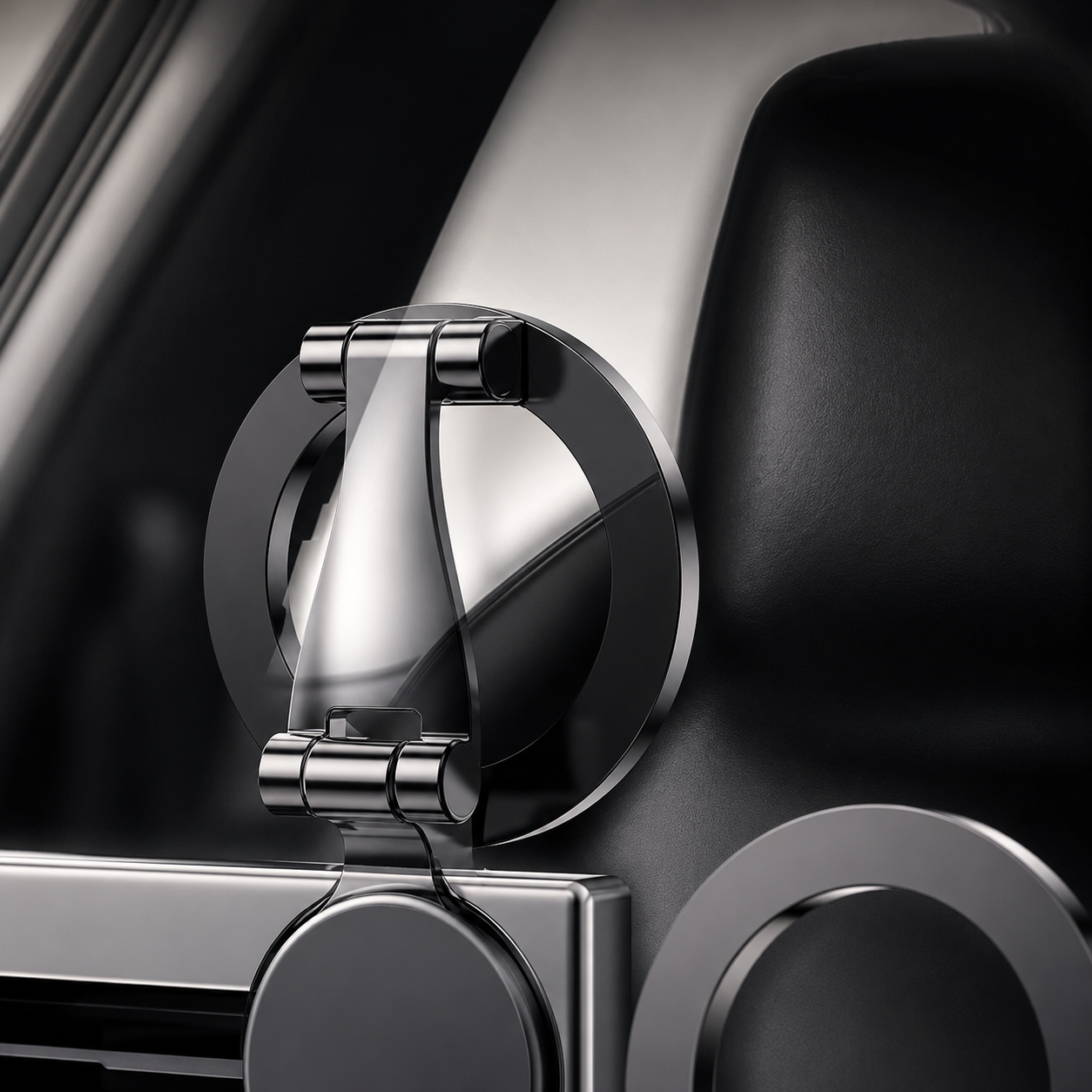 Premium iPhone MagSafe Car Mount Magnetic Phone Holder 360 Rotation Dashboard Stand Zinc Alloy Construction Strong Grip Viewing Support Design