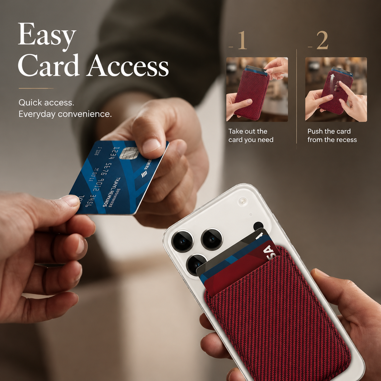 Premium iPhone MagSafe Compatible Carbon Fiber Wallet Magnetic Card Holder Secure Credit ID Storage Anti Fingerprint Slim Travel Accessory Gear