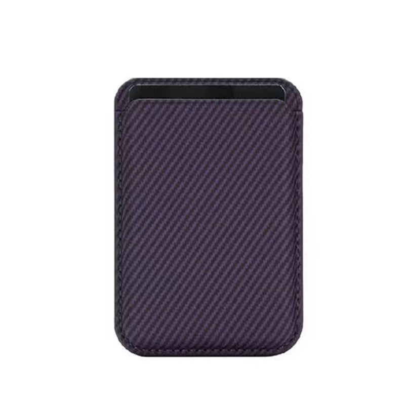 Premium iPhone MagSafe Compatible Carbon Fiber Wallet Magnetic Card Holder Secure Credit ID Storage Anti Fingerprint Slim Travel Accessory Gear