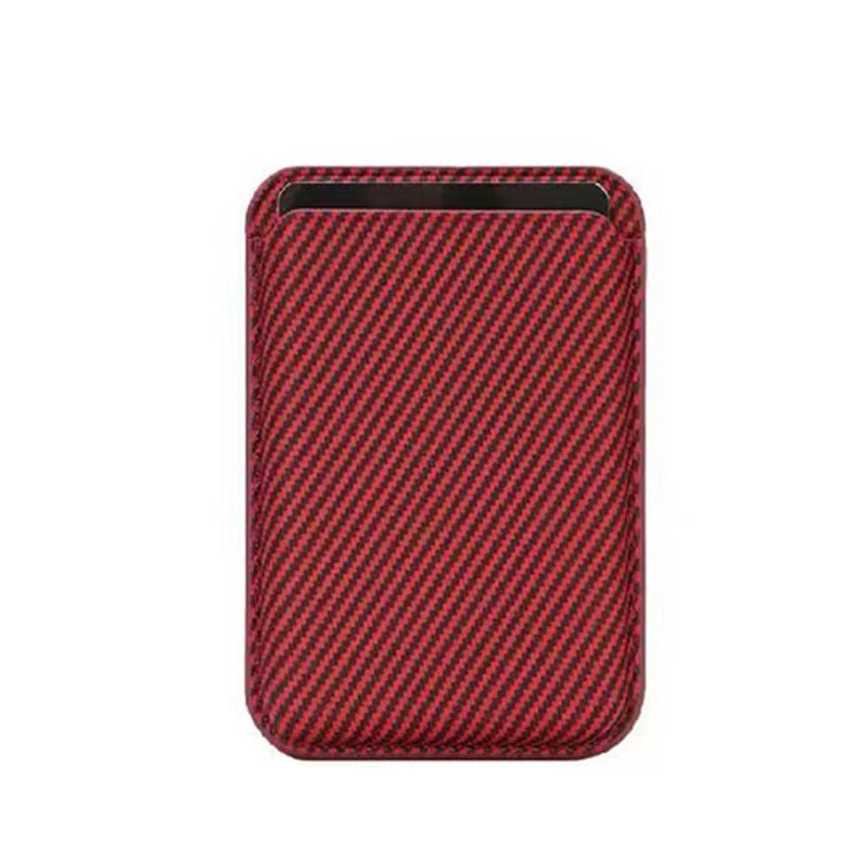 Premium iPhone MagSafe Compatible Carbon Fiber Wallet Magnetic Card Holder Secure Credit ID Storage Anti Fingerprint Slim Travel Accessory Gear