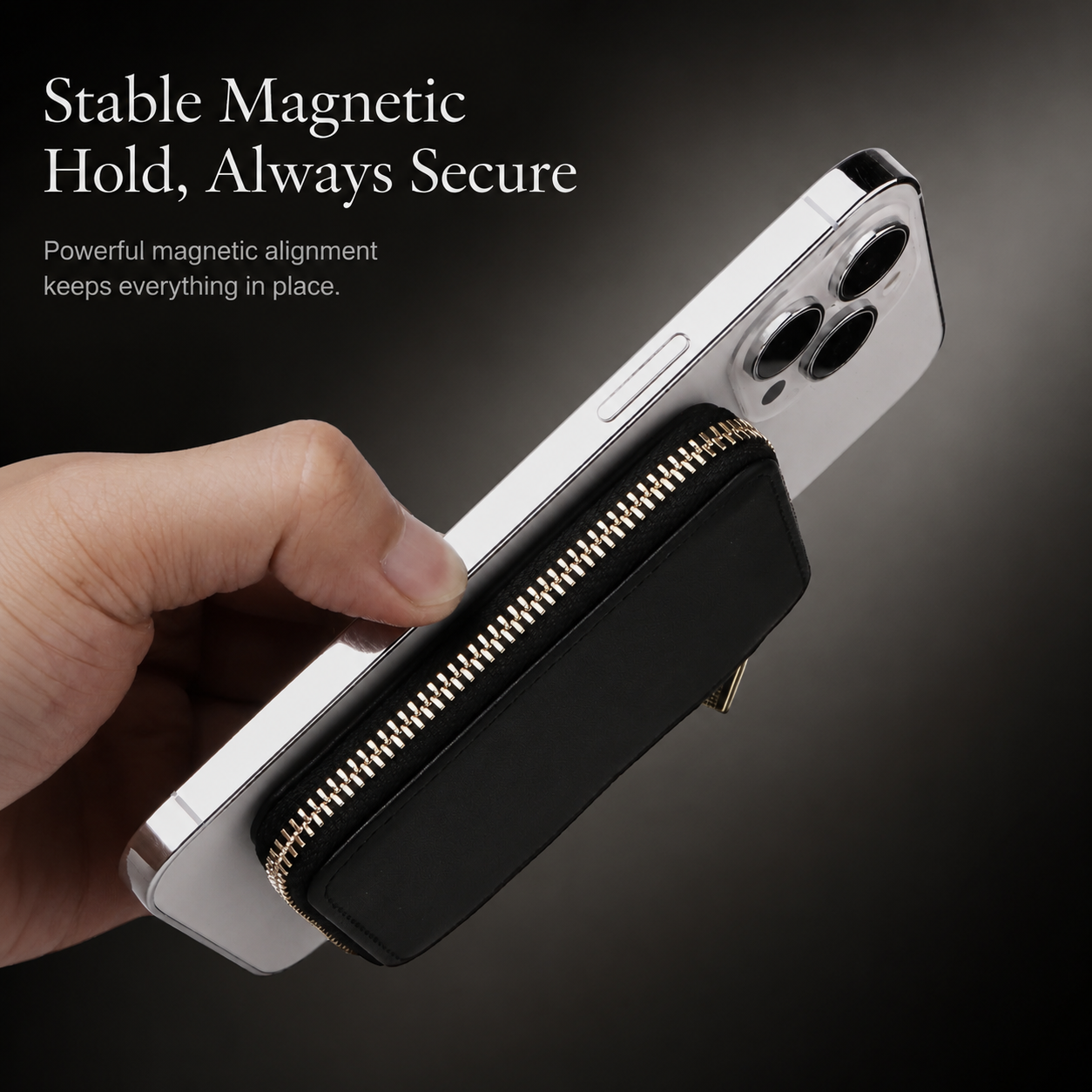 Premium iPhone MagSafe Compatible Leather Wallet RFID Blocking Magnetic Card Holder Secure Storage Anti Scratch Non Slip Lanyard Travel Support
