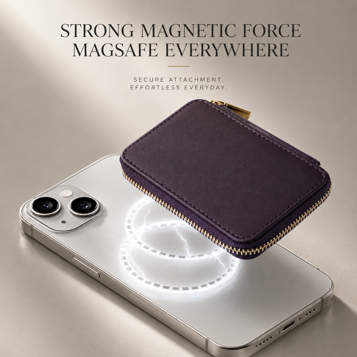 Premium iPhone MagSafe Compatible Leather Wallet RFID Blocking Magnetic Card Holder Secure Storage Anti Scratch Non Slip Lanyard Travel Support