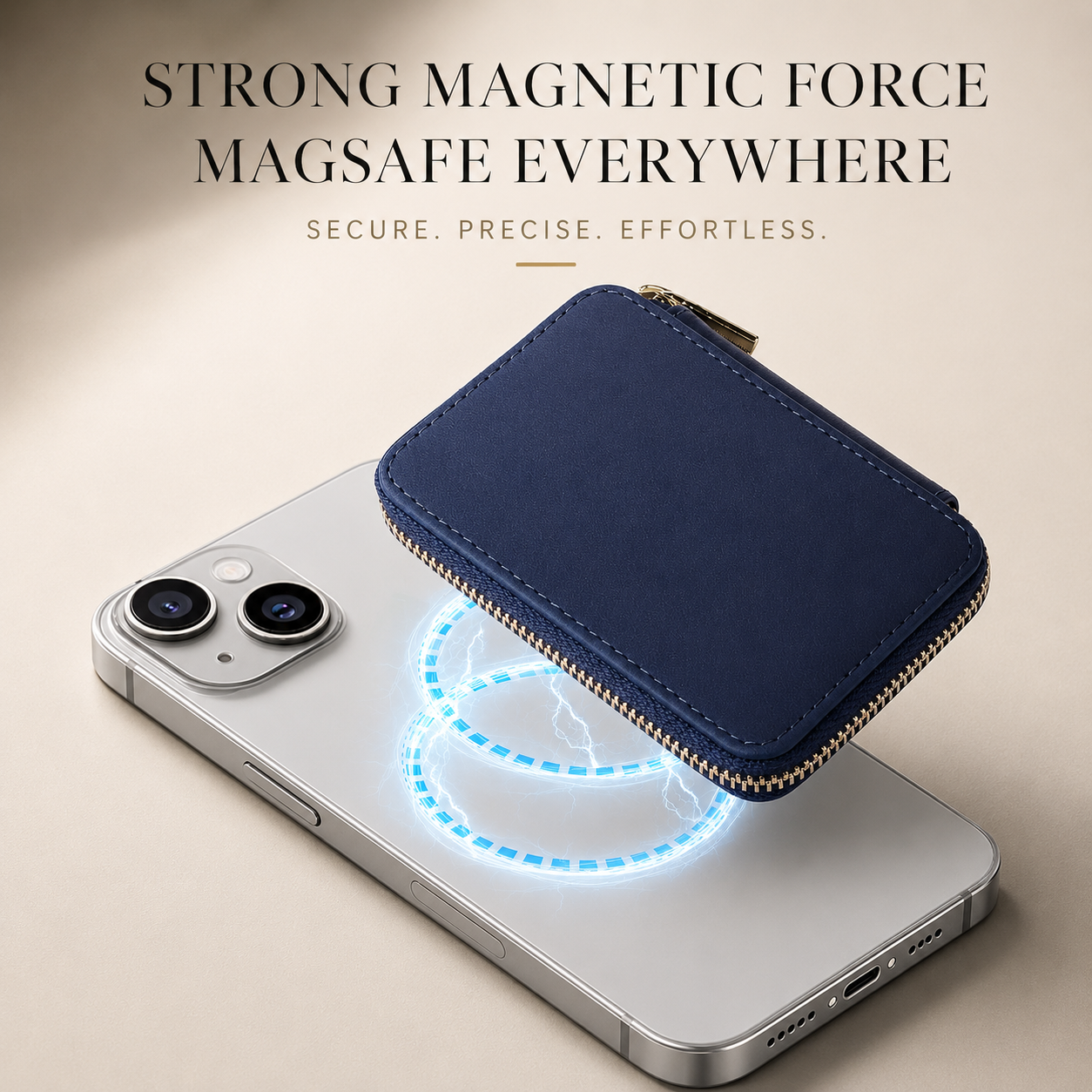 Premium iPhone MagSafe Compatible Leather Wallet RFID Blocking Magnetic Card Holder Secure Storage Anti Scratch Non Slip Lanyard Travel Support
