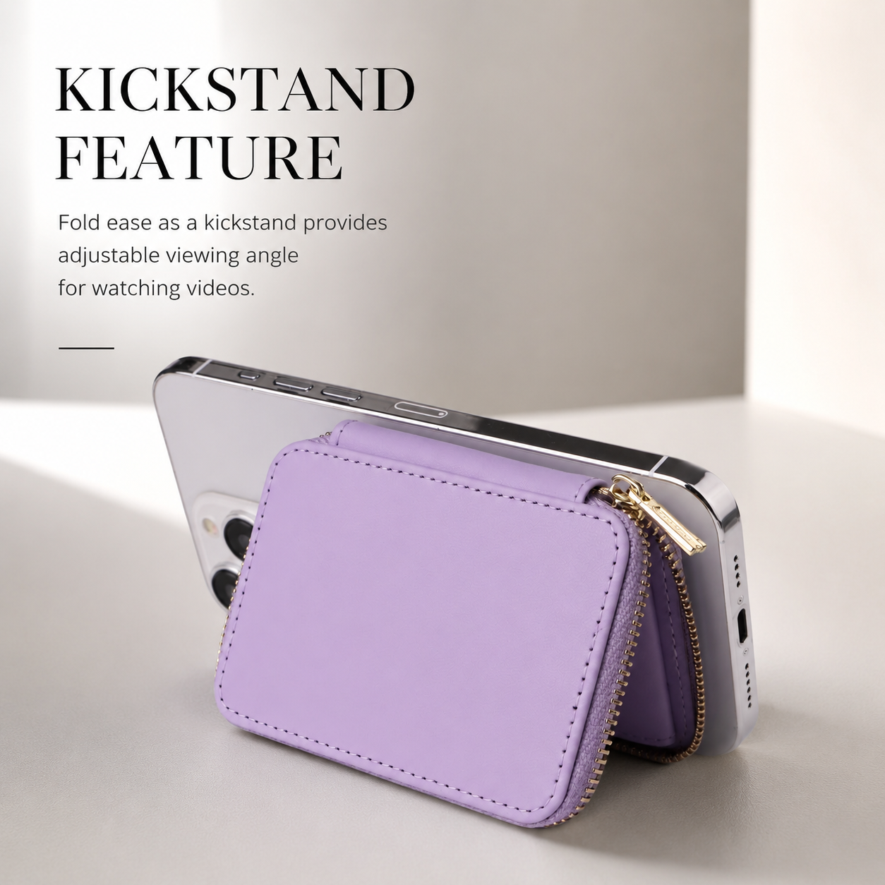 Premium iPhone MagSafe Compatible Leather Wallet RFID Blocking Magnetic Card Holder Secure Storage Anti Scratch Non Slip Lanyard Travel Support
