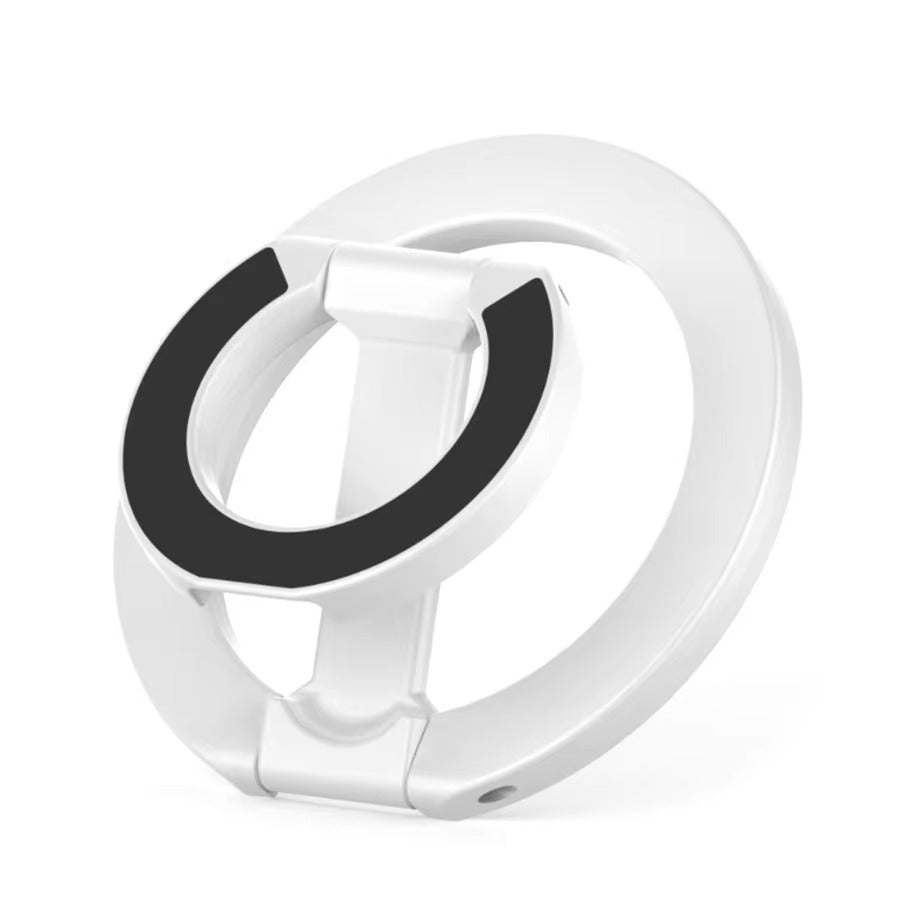 Premium iPhone MagSafe Compatible Magnetic Ring Holder Phone Grip Stand Dual Magnet Support Secure Finger Loop Portable Design Travel Accessory Mount