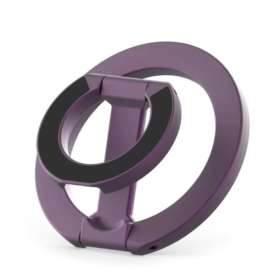 Premium iPhone MagSafe Compatible Magnetic Ring Holder Phone Grip Stand Dual Magnet Support Secure Finger Loop Portable Design Travel Accessory Mount