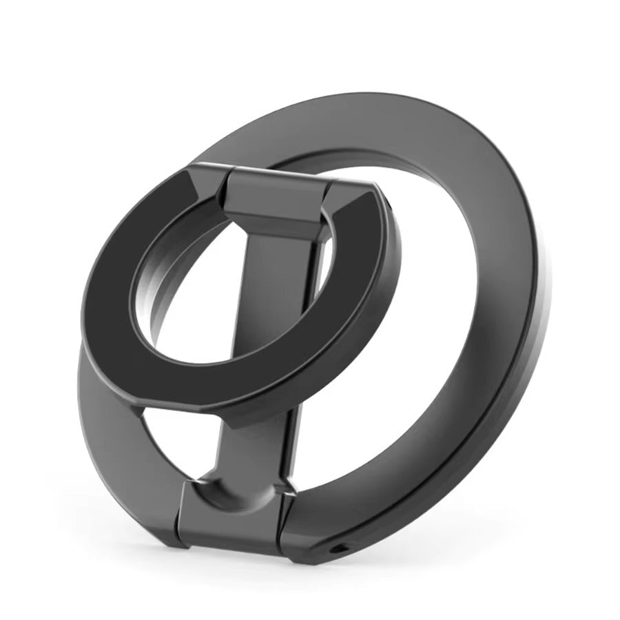 Premium iPhone MagSafe Compatible Magnetic Ring Holder Phone Grip Stand Dual Magnet Support Secure Finger Loop Portable Design Travel Accessory Mount